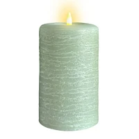 LumiPur 3.5x7 Signature Natural Glow Flameless Wax Pillar LED Candle Sage Green