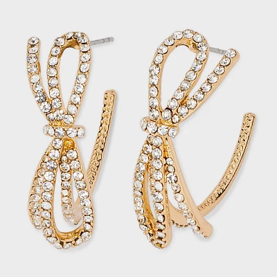 SUGARFIX by BaubleBar Crytal Bow Hoop Statement Earring - Gold