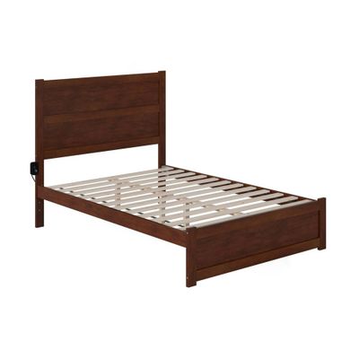 Full Noho Bed with Footboard Walnut - AFI: Solid Hardwood, No Box Spring Needed