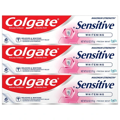 Colgate Sensitive Toothpaste Maximum Strength with Whitening - Fresh Mint Gel - 6oz/