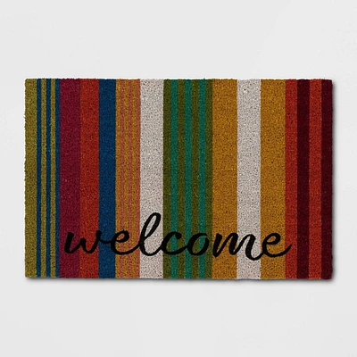 16x26 Welcome Striped Doormat - Threshold