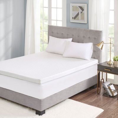 Hypoallergenic 3 Gel Memory Foam Mattress Toppers (Twin) White: Microfiber Cover, Stain Release, OEKO-TEX Certified