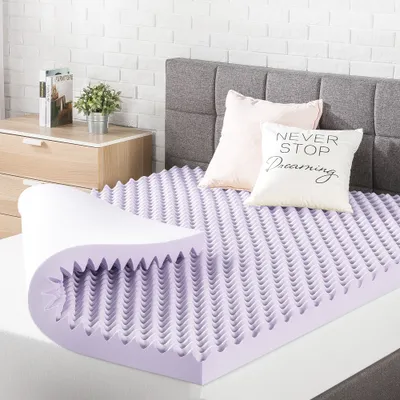 Mellow Egg Crate Memory Foam Lavender Infusion 3 Mattress Topper: CertiPUR-US