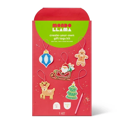 Christmas Craft Gem Art Gift Tags Kit - Mondo Llama