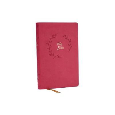 NKJV Holy Bible, Value Ultra Thinline, Pink Leathersoft, Red Letter, Comfort Print - by Thomas Nelson (Leather Bound)