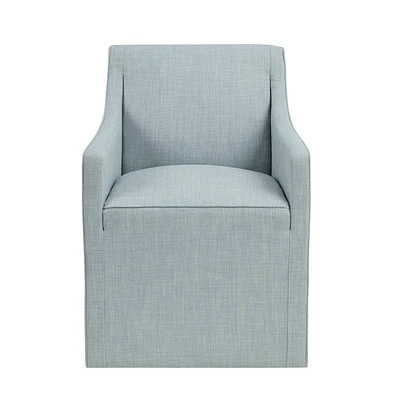 Madison Park Hamilton Slipcover Dining Arm Chair with Casters : Upholstered, Polyester, Foam Fill, Wood Frame