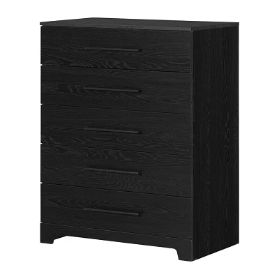 South Shore Primo 5 Drawer Dresser Black Oak