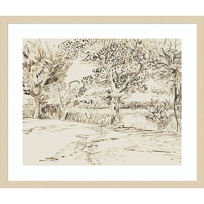 Amanti Art Vincent Van Goghs Landscape at Arles 1888: Giclee Print, Hardwood Frame