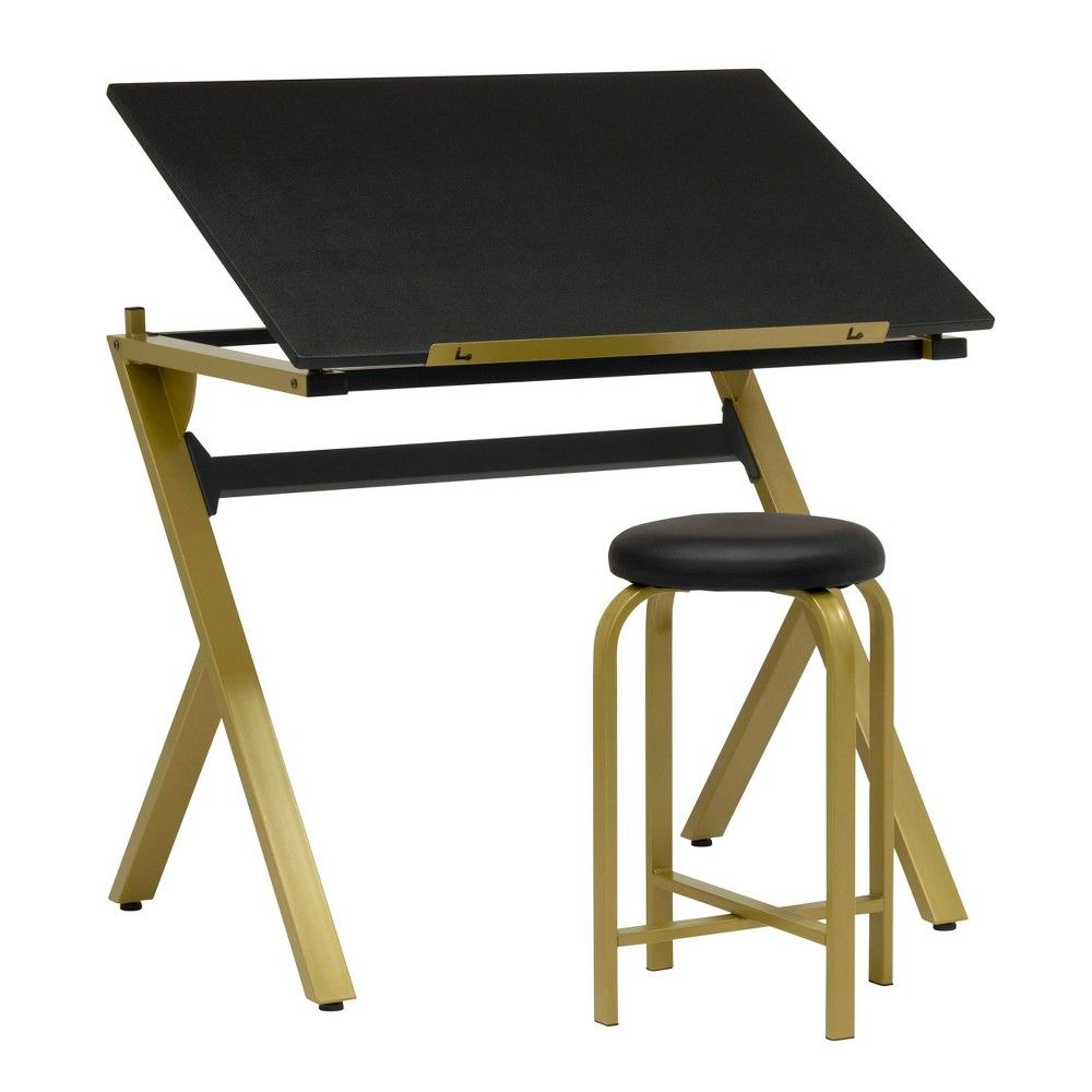 Studio Designs 2pc Stellar Drawing Table with 36 Adjustable Top with Stool  Set Black/Gold - studio designs | Connecticut Post Mall