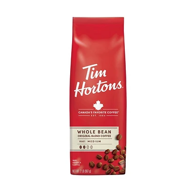 Tim Hortons Original Blend Whole Bean Coffee - Medium Roast - oz Bag