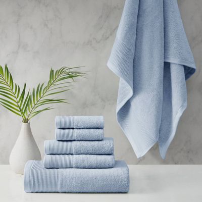 6pc Antimicrobial Nuage Cotton Tencel Blend Towel Set