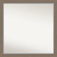 29x29 Non-Beveled Eva Narrow Bathroom Wall Mirror Brown - Amanti Art: Square, Modern, Wall Mount