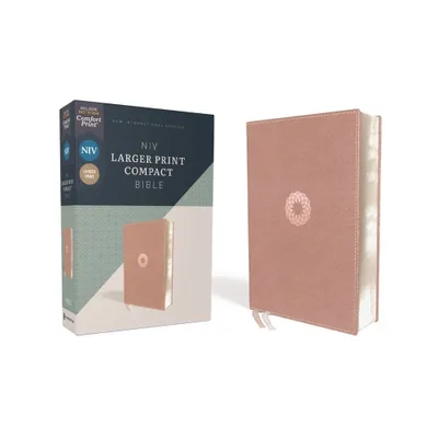 Niv, Larger Print Compact Bible, Leathersoft, Pink, Red Letter, Comfort Print - by Zondervan (Leather Bound)