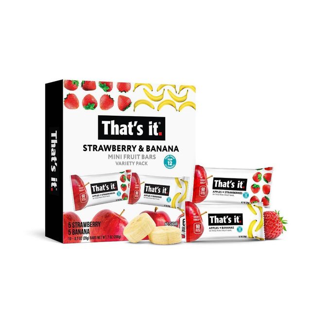 Thats It. Strawberry Banana Mini Fruit Bars - 10ct/7oz