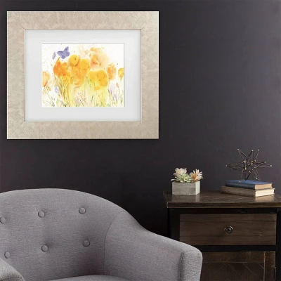 Trademark Fine Art 16x20 Sheila Golden Poppy Aria Matted Framed Art Cream