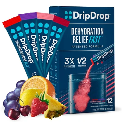 DripDrop Juicy Classics Sports Vegan Supplements - 4.23oz/12ct