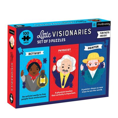 Mudpuppy Little Visionaries Kids Puzzle Set - 3pk