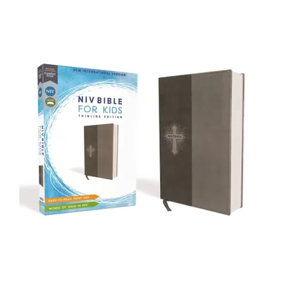 Niv, Bible for Kids, Leathersoft, Gray, Red Letter, Comfort Print - by Zondervan (Leather Bound)