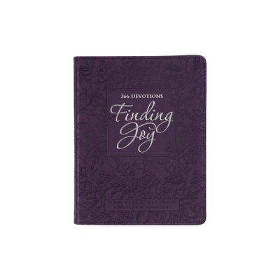 Finding Joy - 366 Devotions, Purple Floral Faux Leather Devotional for Women - (Leather Bound)