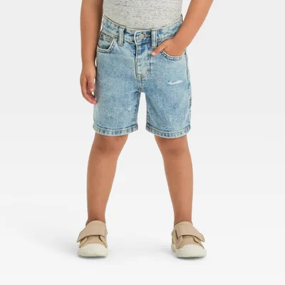 Toddler Boy Button-Front Denim At Knee Short