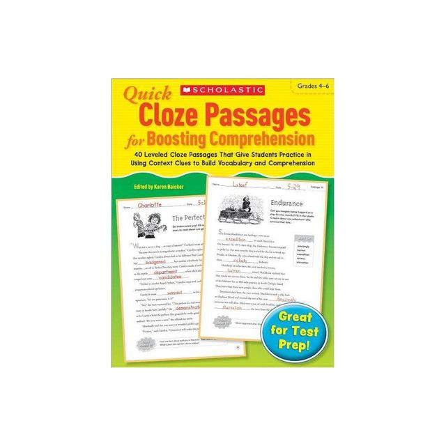 Quick Cloze Passages for Boosting Comprehension: Grades 4-6 - by Scholastic (Paperback)