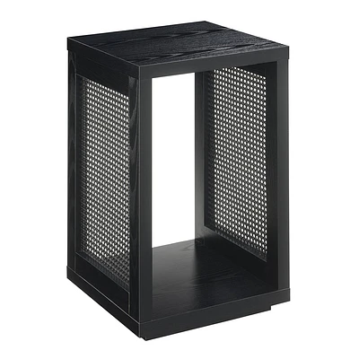 Breighton Home Eastwood Navarch Weave End Table with Shelf Black/Black