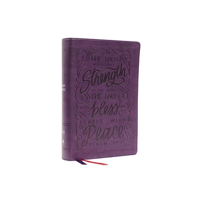 Nkjv, Giant Print Center-Column Reference Bible, Verse Art Cover Collection, Leathersoft, Purple, Thumb Indexed, Red Letter, Comfort Print