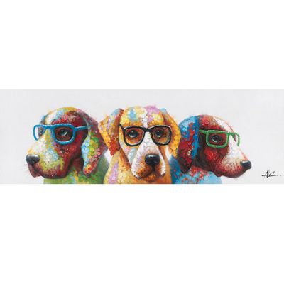 Cool Dogs Unframed Wall Canvas - Yosemite Home Decor: Modern Style Animal Art, 60x20 Canvas for All Ages