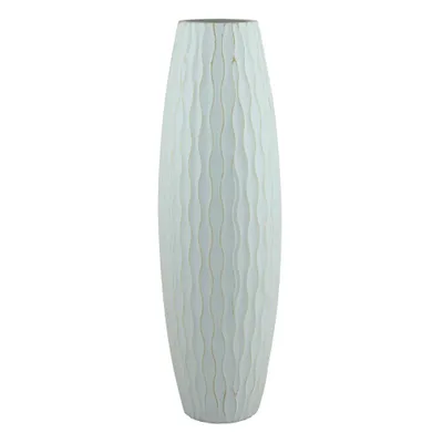 Large Decorative Textured Wood Vase Pale Blue - Stonebriar Collection