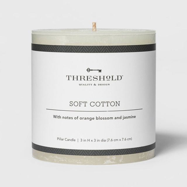 Pillar Candle Soft Cotton White