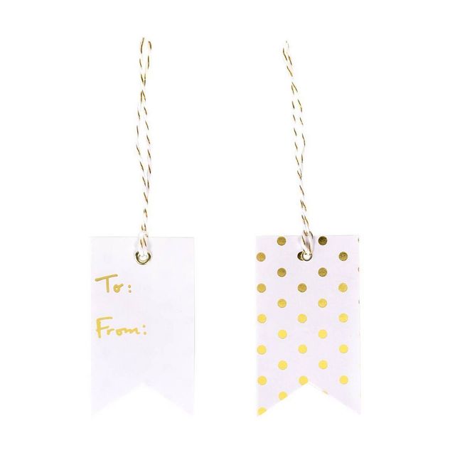 To & From White/Gold Gift Tag - Spritz