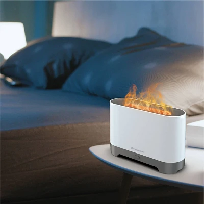 Brookstone Ambient Flame Ultrasonic Diffuser with Warm LED Light Novelty Table Lamp