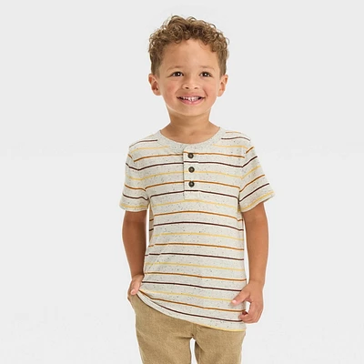 Toddler Boy Striped Short Sleeve Henley T-Shirt