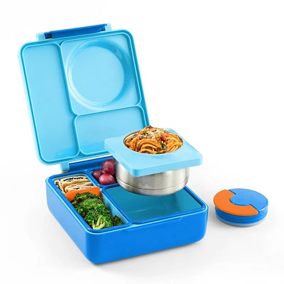 OMIEBox Insulated Bento Lunch Box with Leakproof Thermos Food Jar 3 Compartments