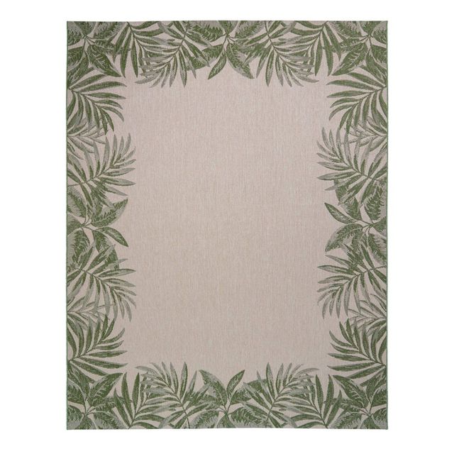 8 x 10 Paseo Tropic Border Outdoor Rug Green - Avenue33