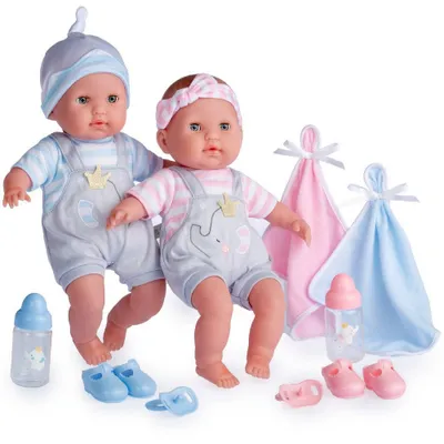 JC Toys Berenguer Boutique Twins 15 Soft Body Baby Doll Open/Close Eyes