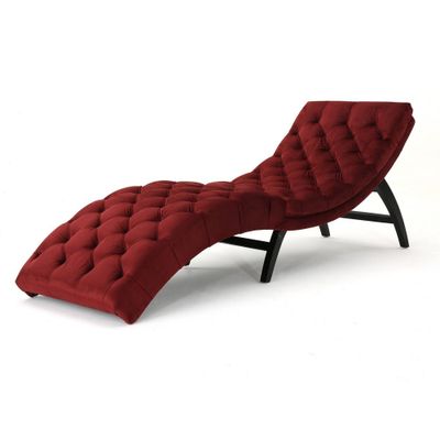 Garret Tufted Velvet Chaise Lounge Garnet - Christopher Knight Home