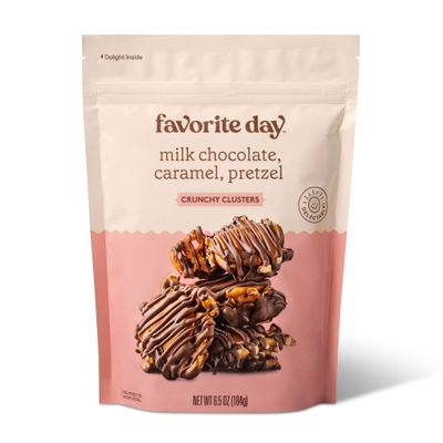 Milk Chocolate, Caramel, Pretzel Crunchy Clusters Candy - 6.5oz - Favorite Day