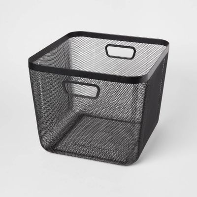 Metal Mesh Bin Black