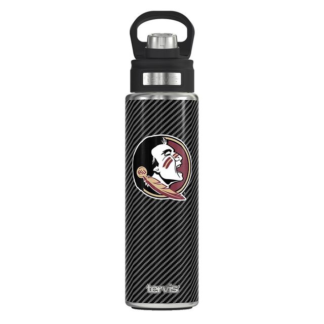 NCAA Florida State Seminoles Carbon Fiber Wide Mouth Water Bottle - 24oz