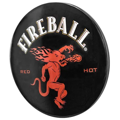 15 x 15 Fireball Red Hot Dome Metal Sign Black/Red - American Art Decor