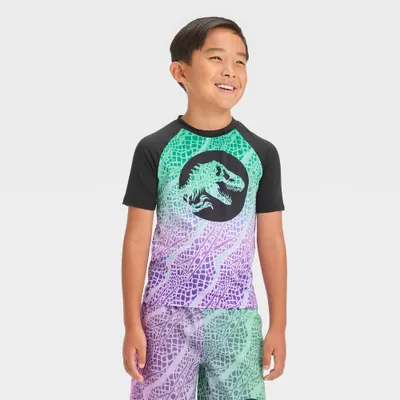 Boys Jurassic Park Snakeskin Printed Rash Guard Top