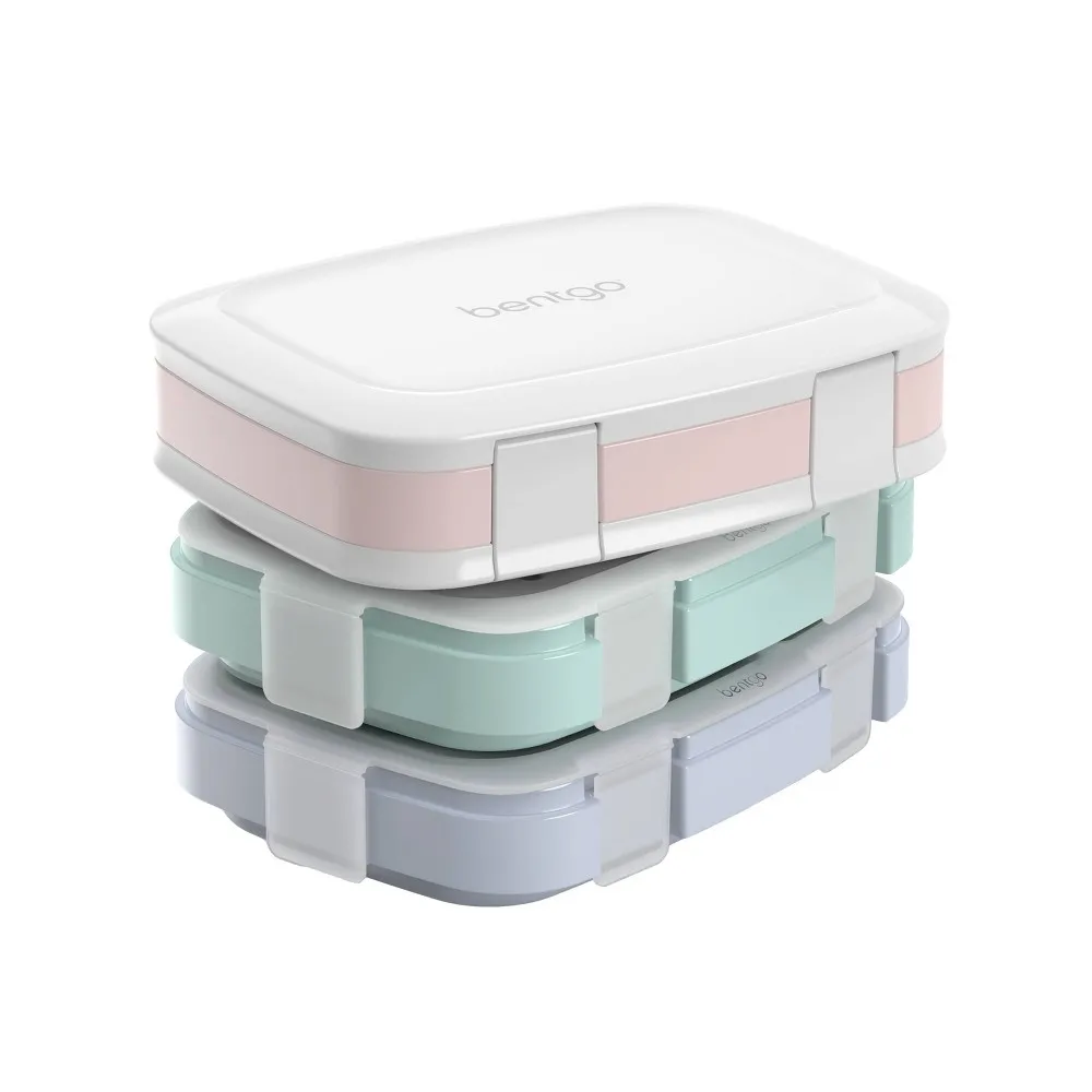 Bentgo Fresh 3pk Reusable 3 Compartment Containers for Prepping, Microwave & Dishwasher Safe