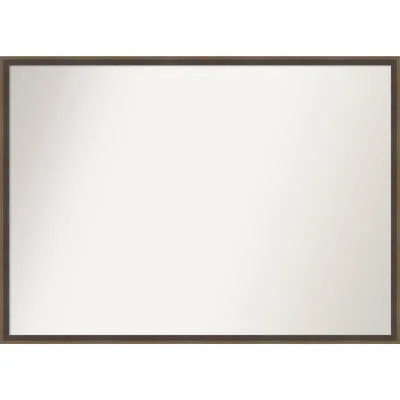 39 x 28 Hardwood Wall Mirror in Mocha Brown, Modern Rectangle - Amanti Art: Includes Mounting Hardware