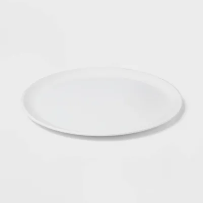 14x14 Melamine Round Serving Plate White - Threshold: Dishwasher-Safe Serving Platter, Microwave-Safe for Reheating