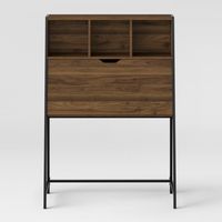 Loring Wood Secretary Desk with Hutch and Charging Station Walnut - Project 62