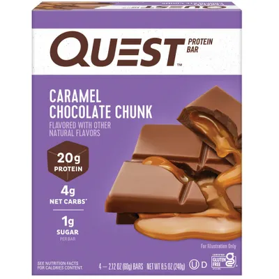 Quest Nutrition Caramel Chocolate Chunk Protein Bar - 4ct