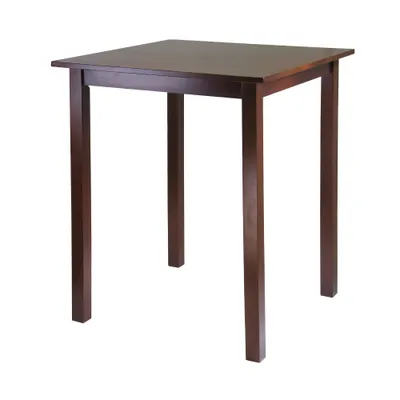 Parkland High Square Table Wood/Antique Walnut - Winsome: 4-Point Leg, Hardwood Pub Style, Counter Height