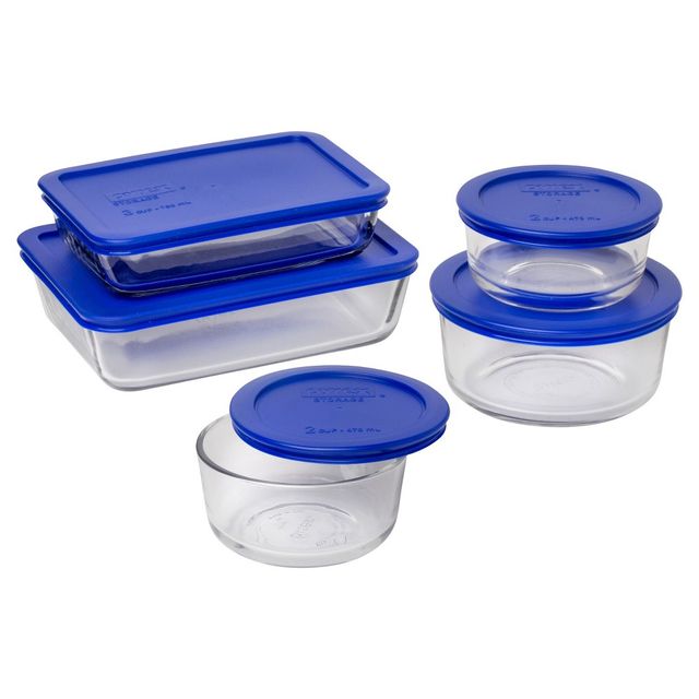 Pyrex Simply Store Glass Storage Container Set with Lids, 14 Piece