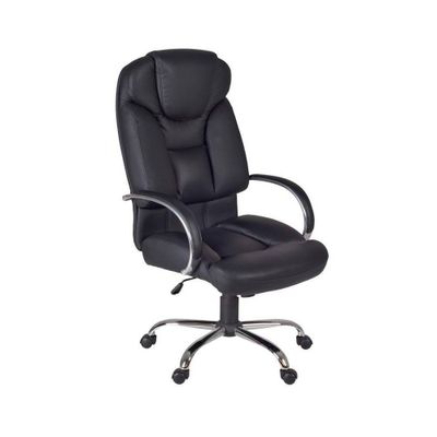 Goliath Big Tall Office Executive Swivel Chair Black - Regency: Leather Upholstery, Metal Base, 350lbs Capacity